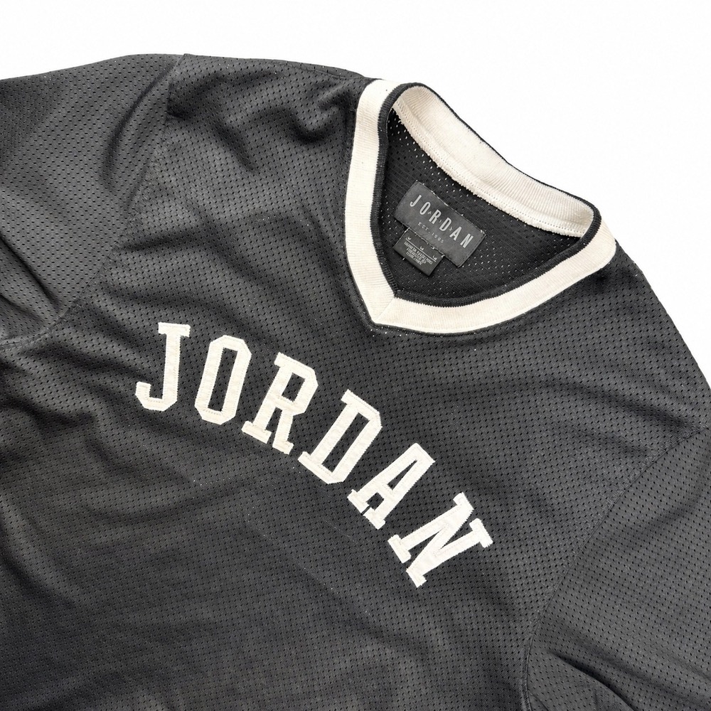 Jordan Brand Mens 23 Mesh Basketball Jersey Shirt Black White V-Neck Size M
